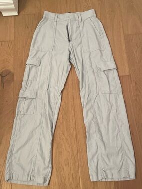 Light blue linen Cargo Pants - Classic Utility Style
